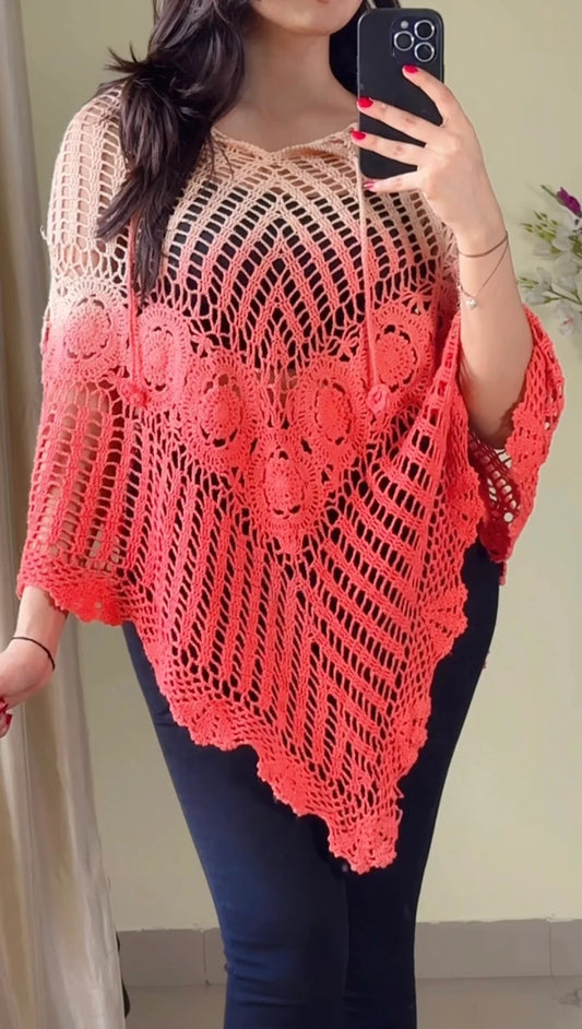 (Free Size Upto46) Crochet Top- (C-552)