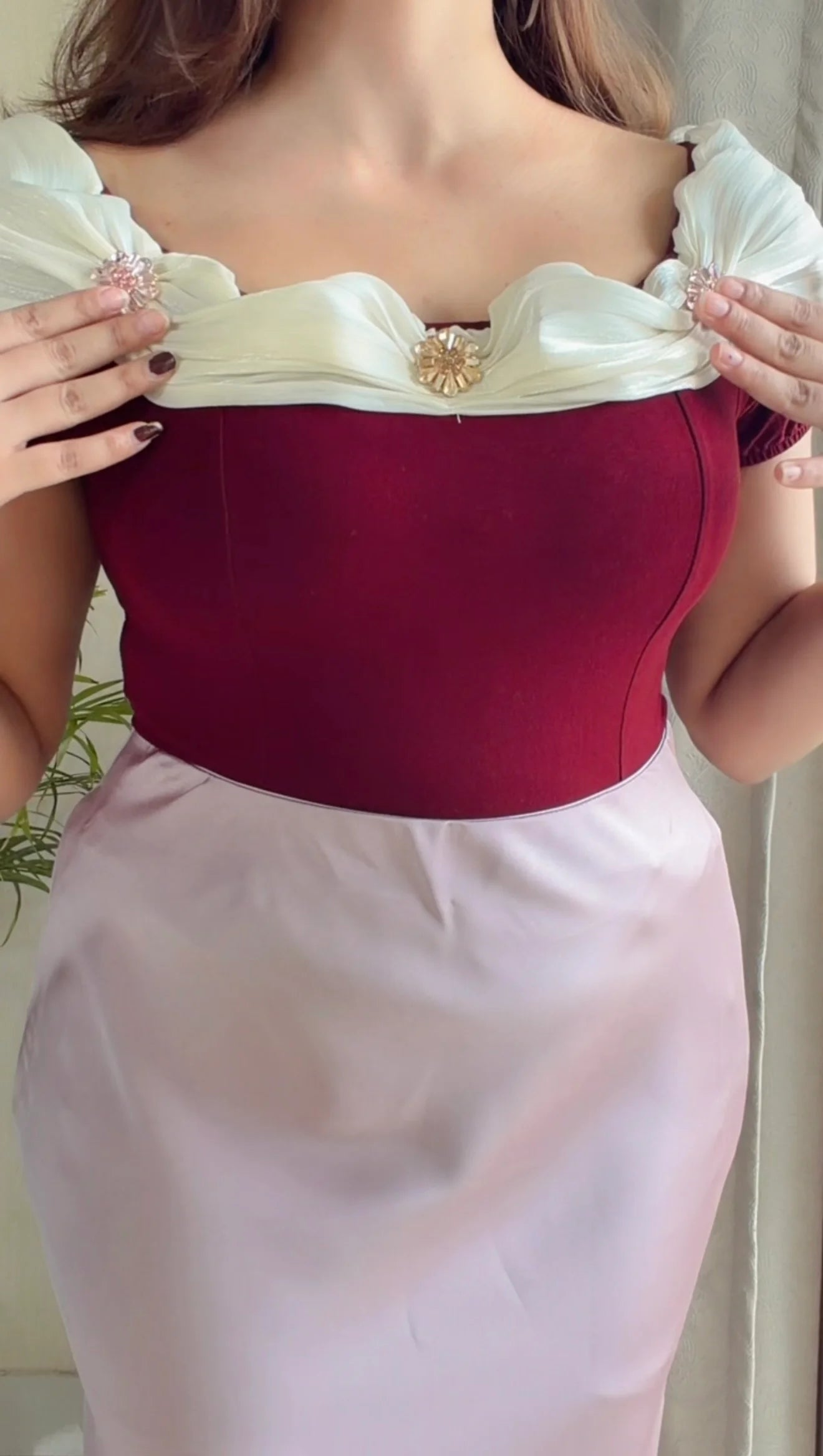 Chic Element Coord Set (Cherry Red & Soft Lilac )