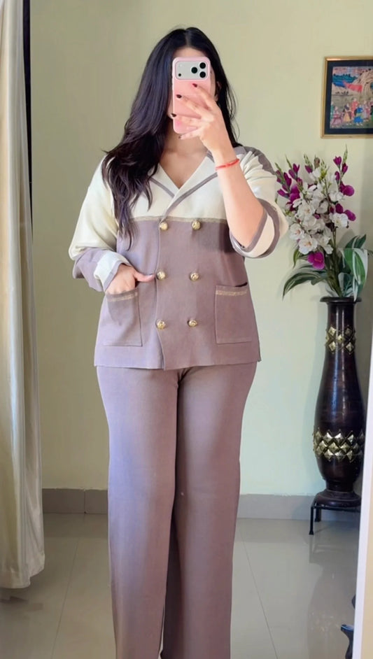 Tan Beige Premium Tailored Co-ord Set