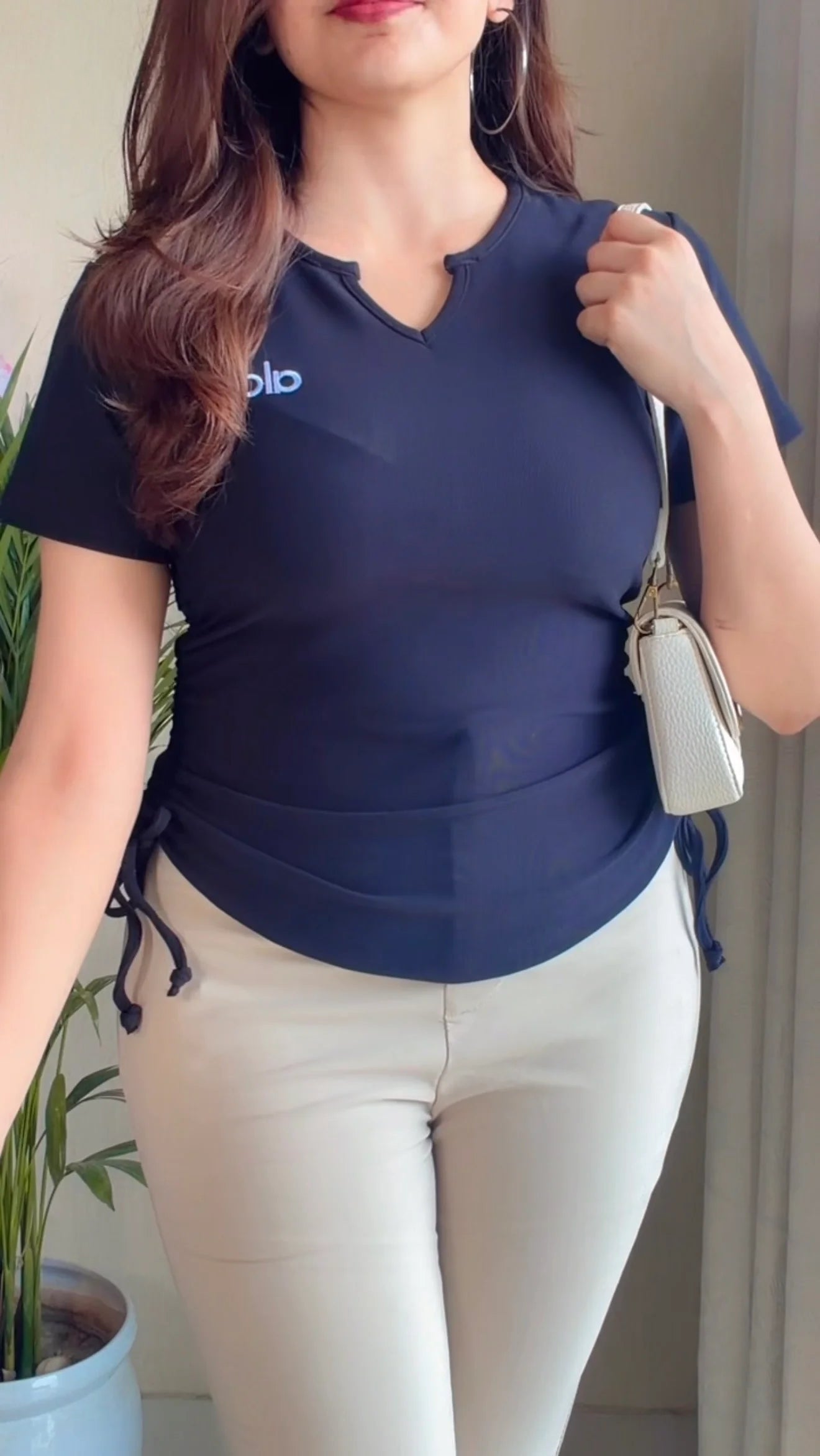 Side Drawstring Fitted Top
