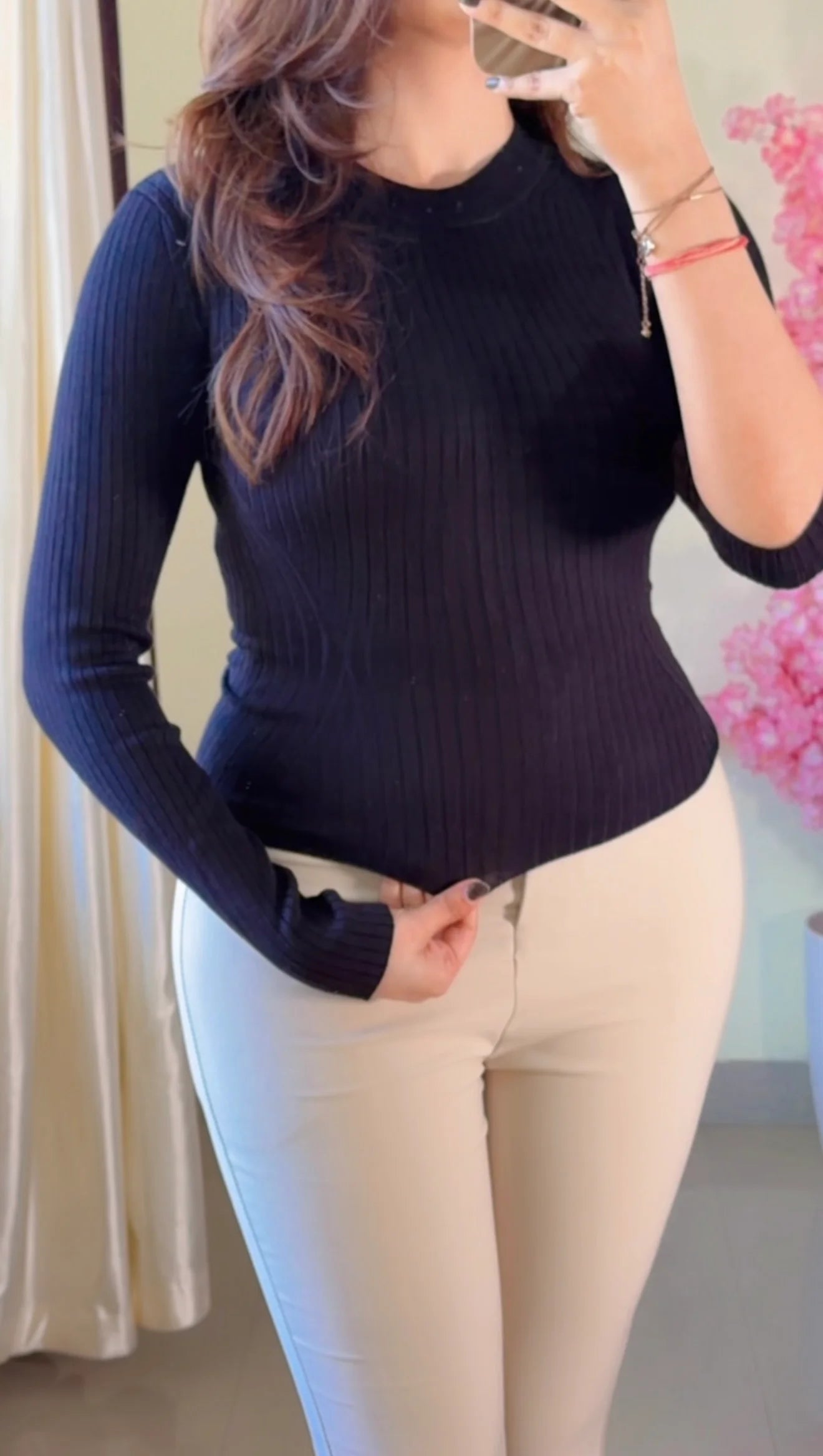 (Size-S to M) Ribbed Top- R442