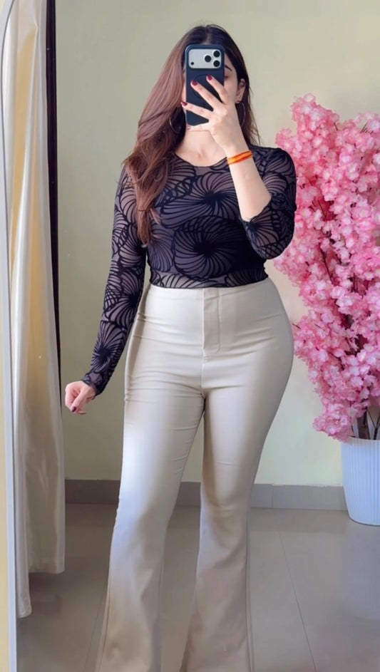 Sheer Swirl Mesh Top