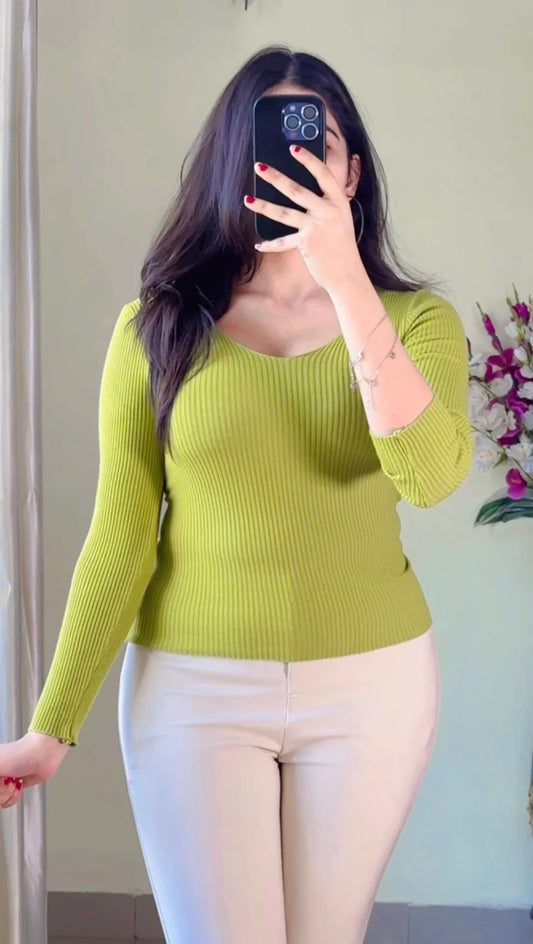 Pretty Ribbed Top- TO97