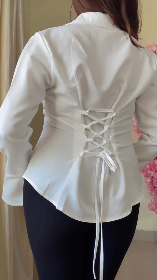 Premium Corset Back flared Sleeves Shirt