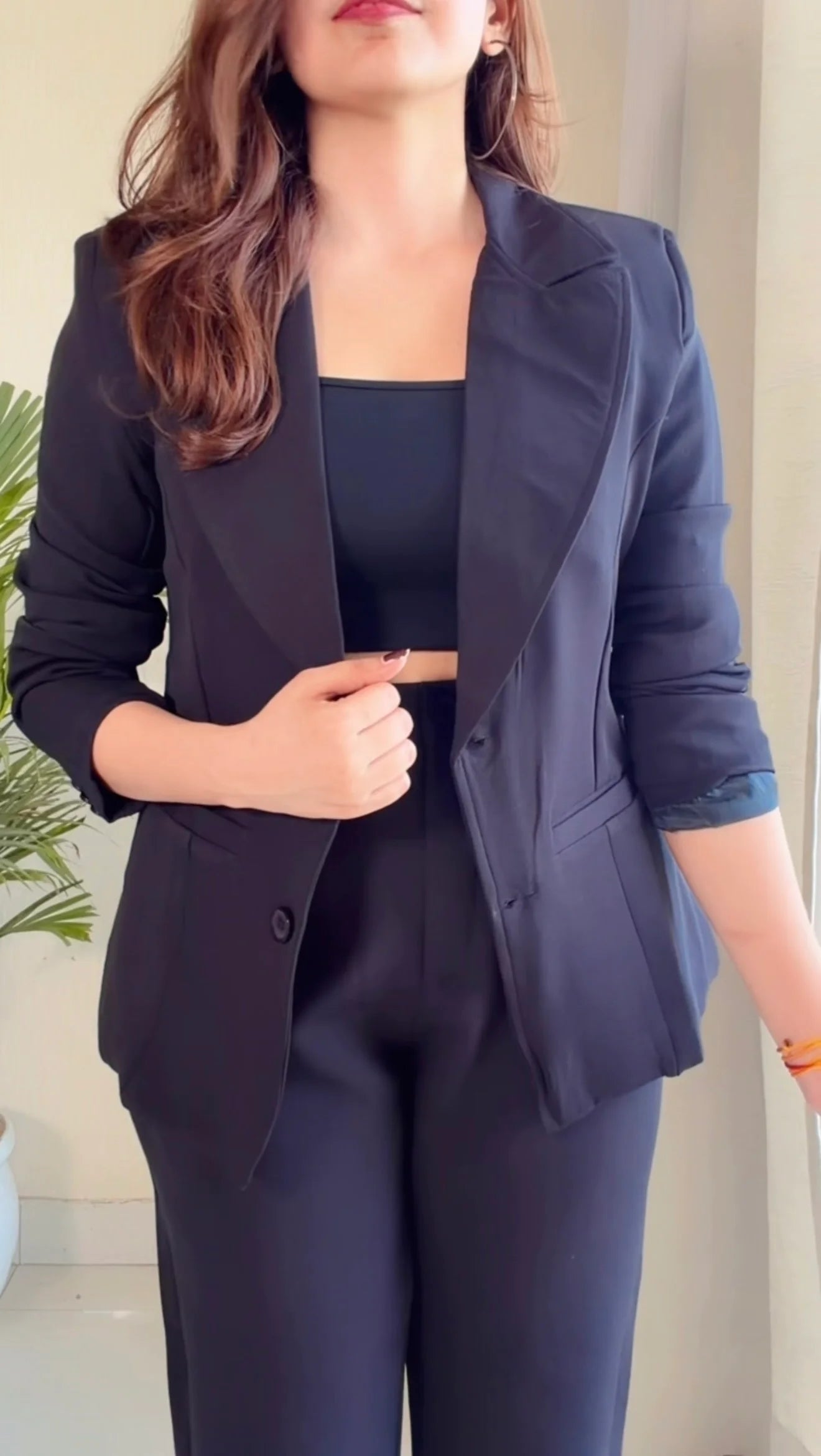 Black Tailored Blazer Co-ord Set