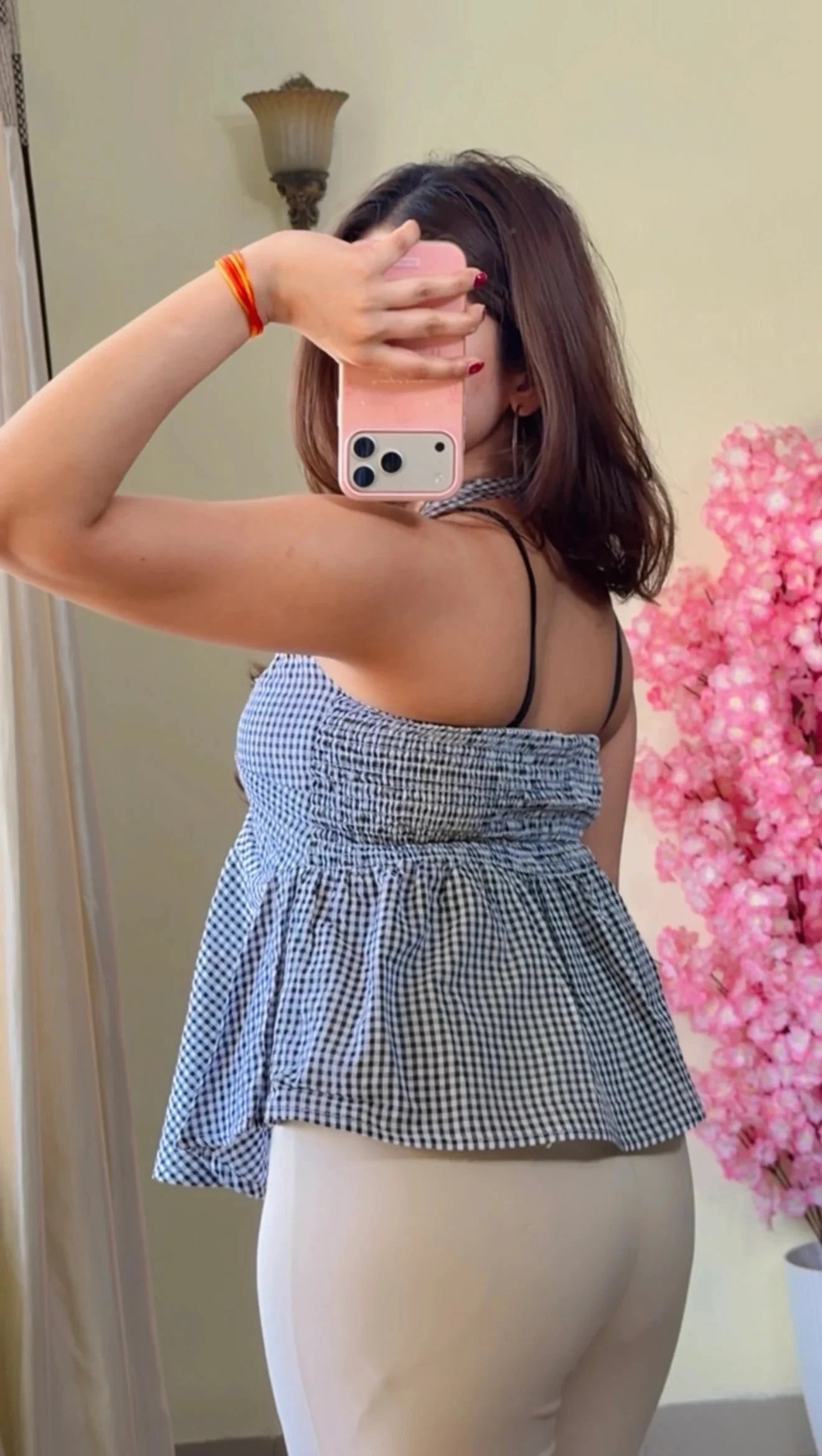 Black and White Striped Halter Neck Peplum Top