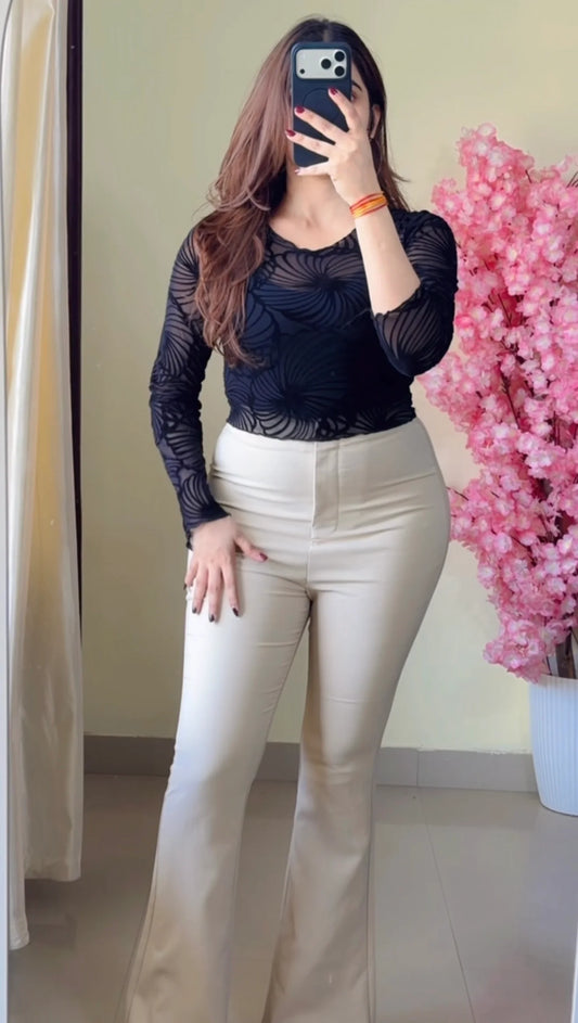 Sheer Swirl Mesh Top