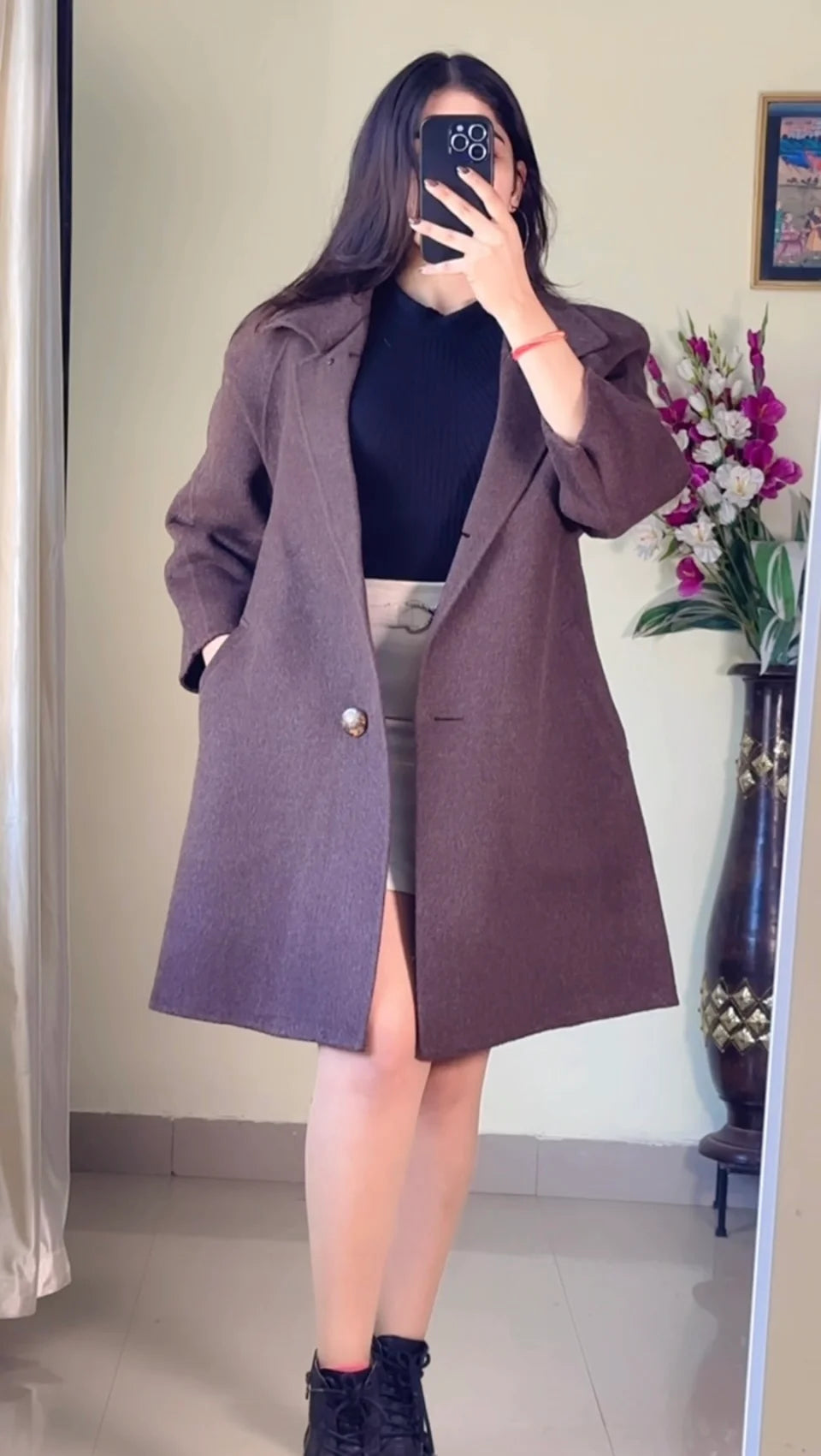 (Size-M) Brown Winter Coat- Wo195