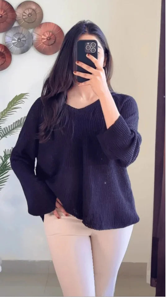 (Free Size) Black Crochet Top C922 & C957