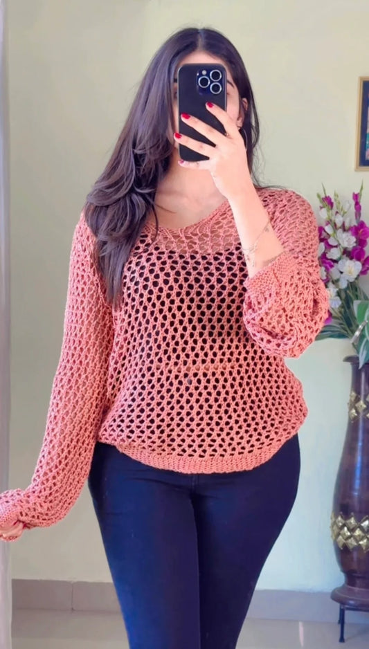 (M To L) Crochet Top- (Cb68)