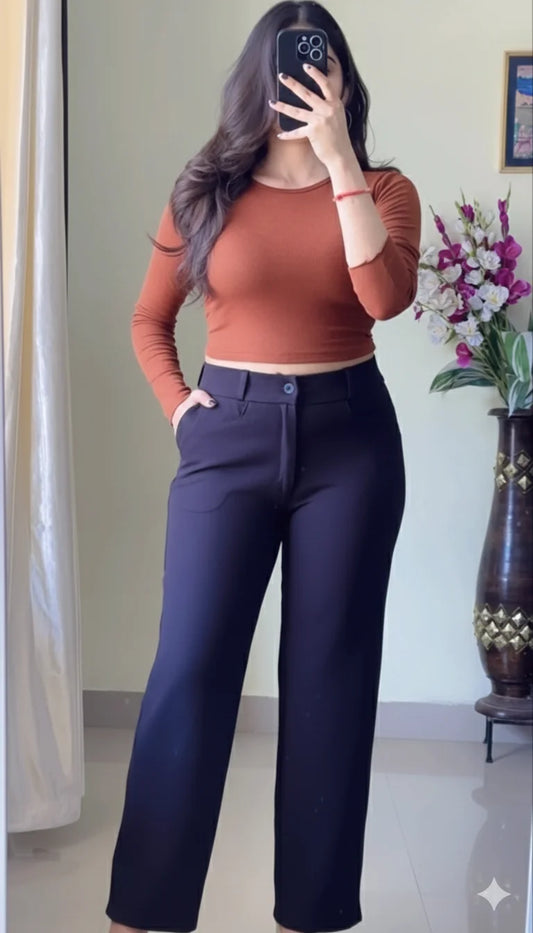 Black Straight Fit Trouser- PO2