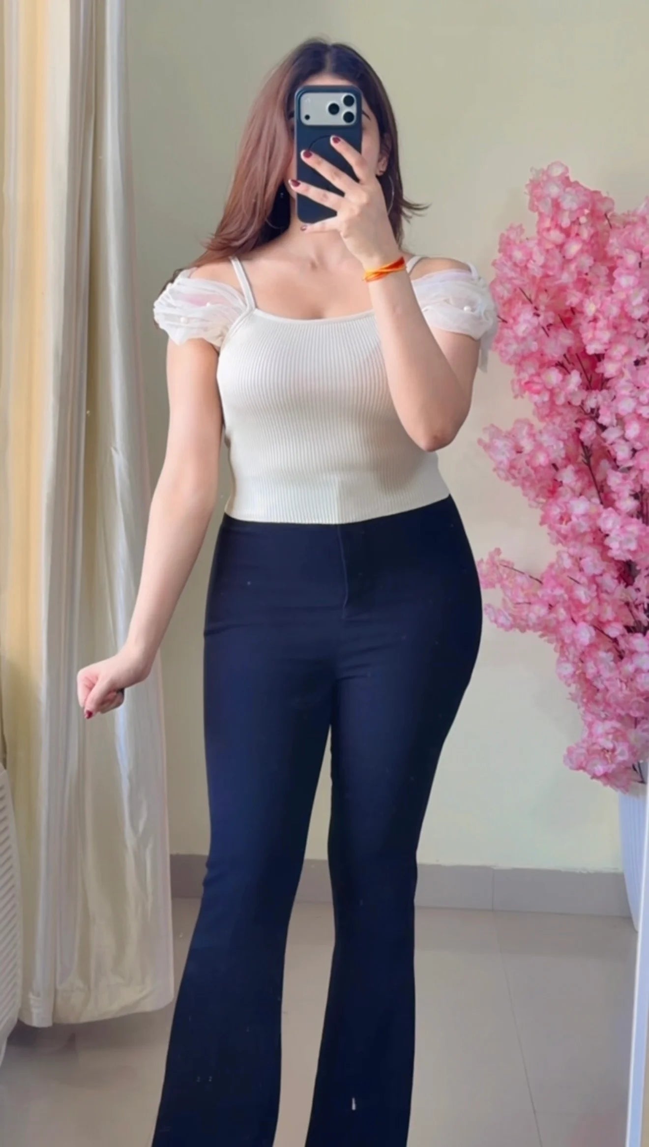 Ruffle Neck Peplum Top