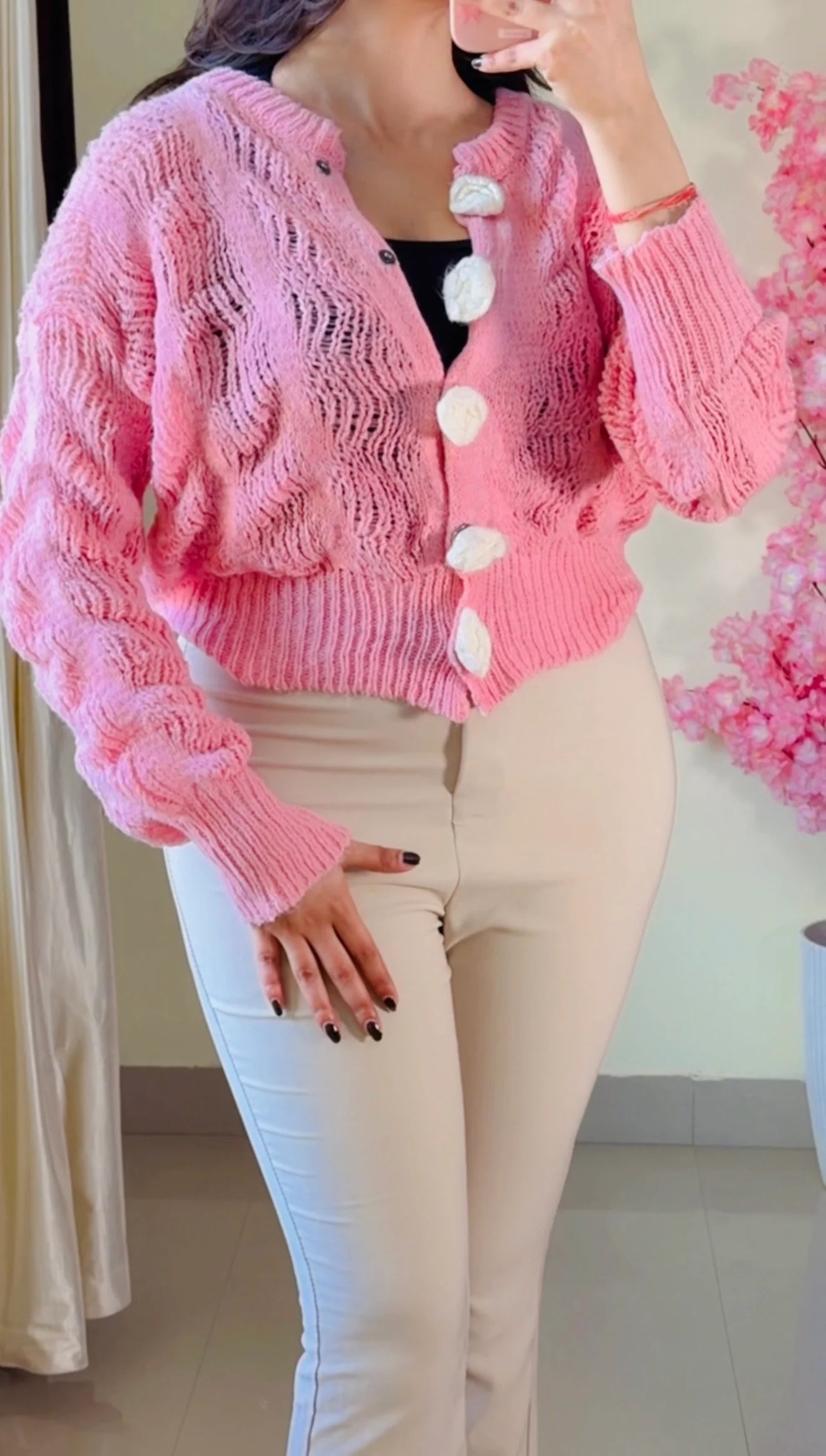 (Free Size) Premium Crochet Top - C444