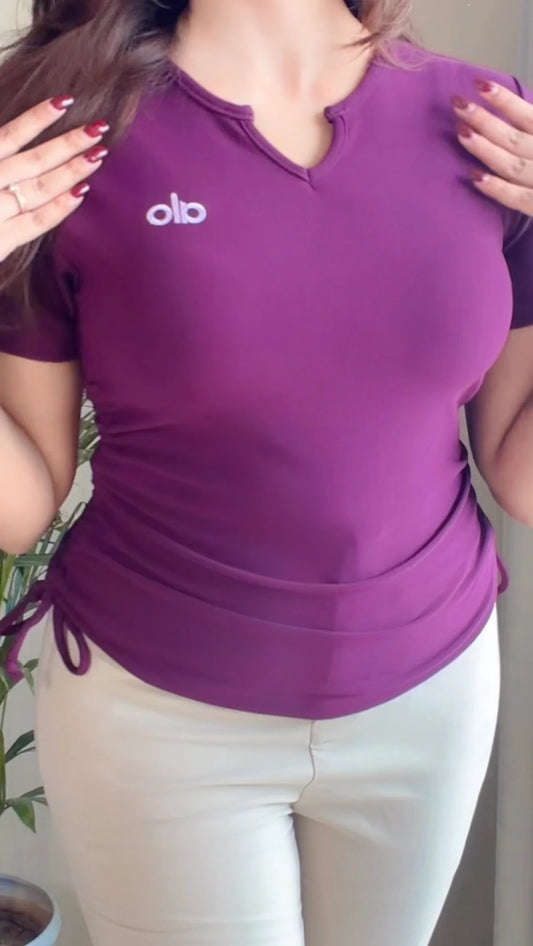 Side Drawstring Fitted Top