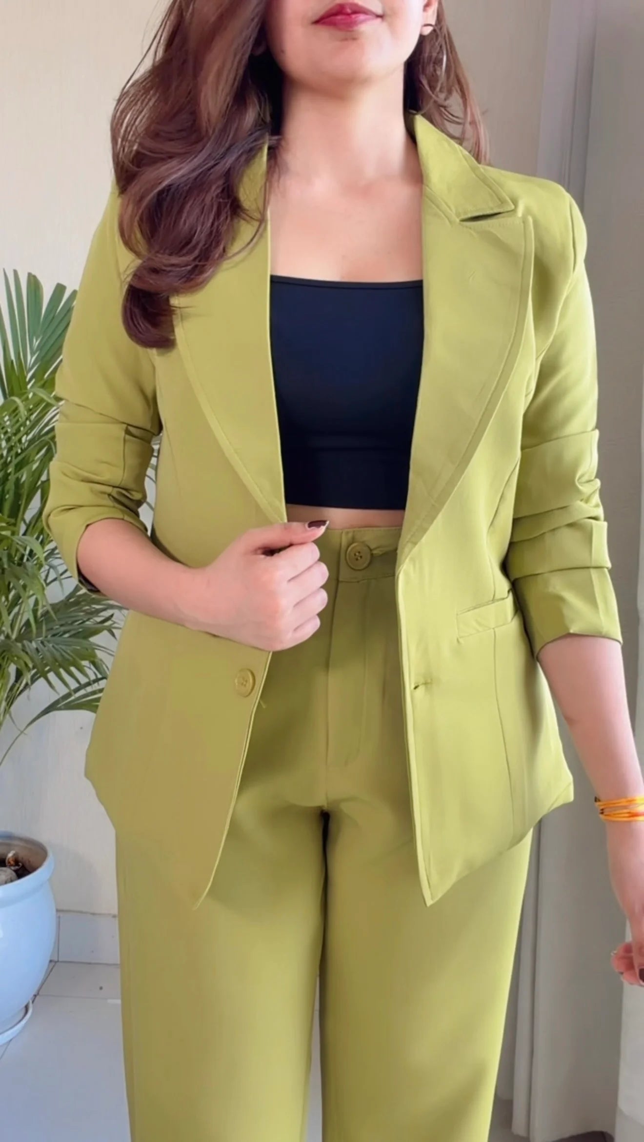 Pistachio Green Tailored Blazer Co-ord Set
