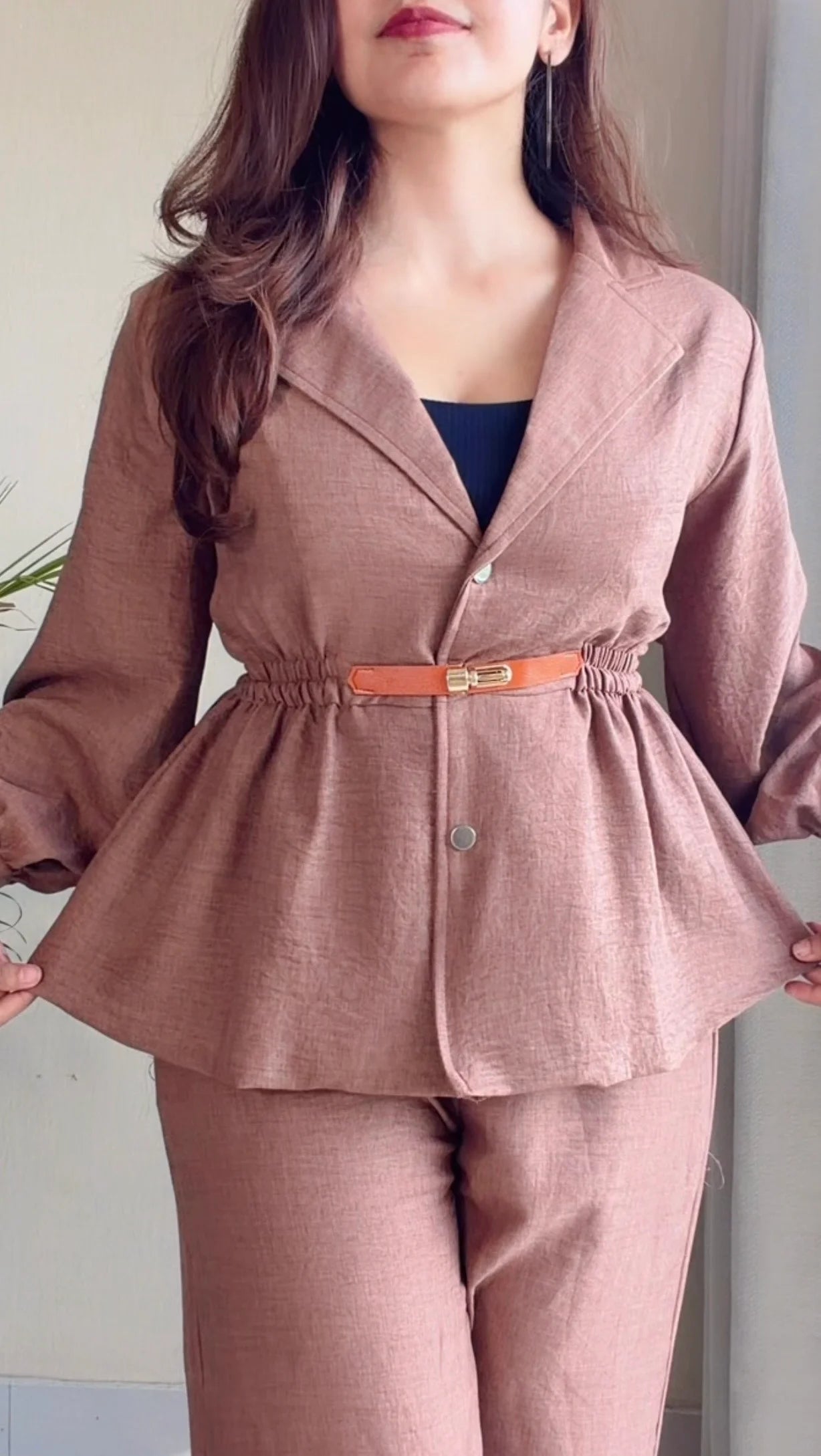 Structured Corset Belted Co-ord Set
