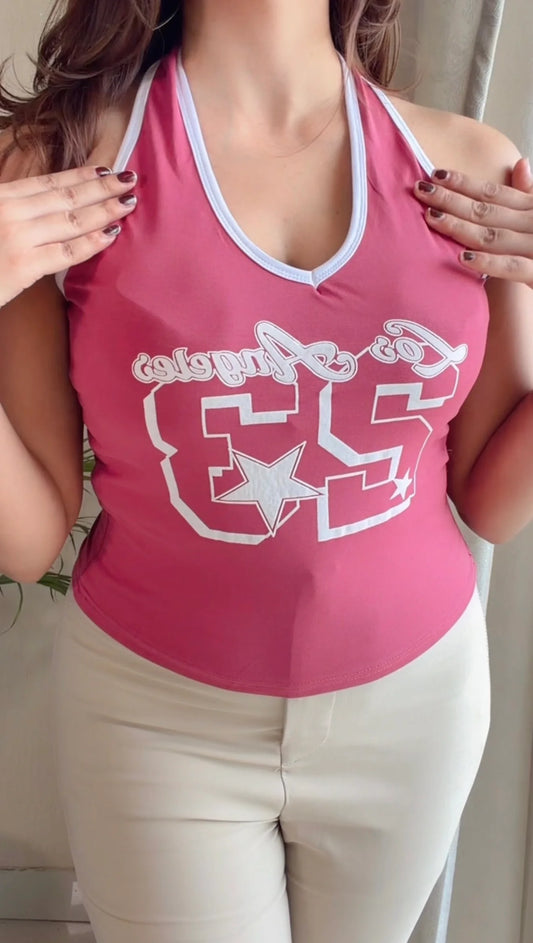 Y2K printed halter top