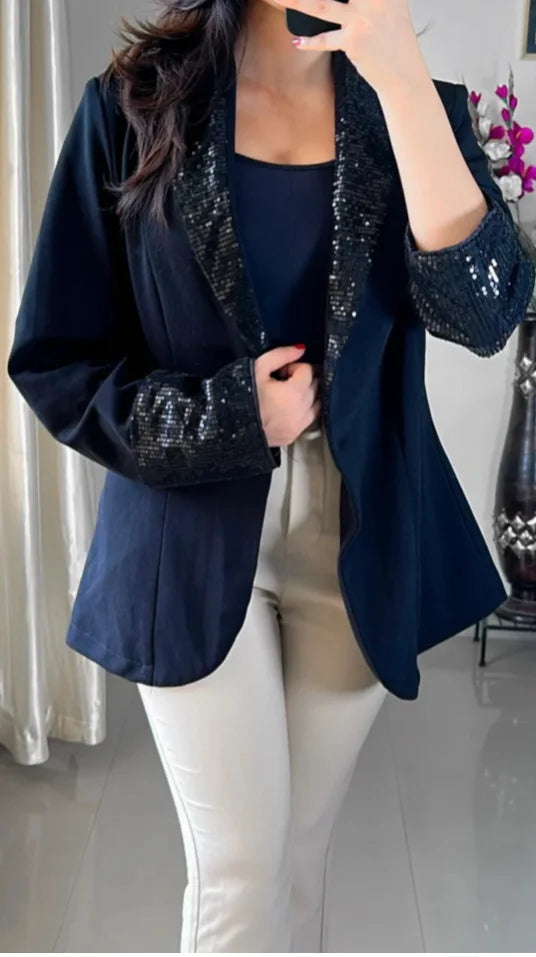 Black Shimmer Blazer- B6
