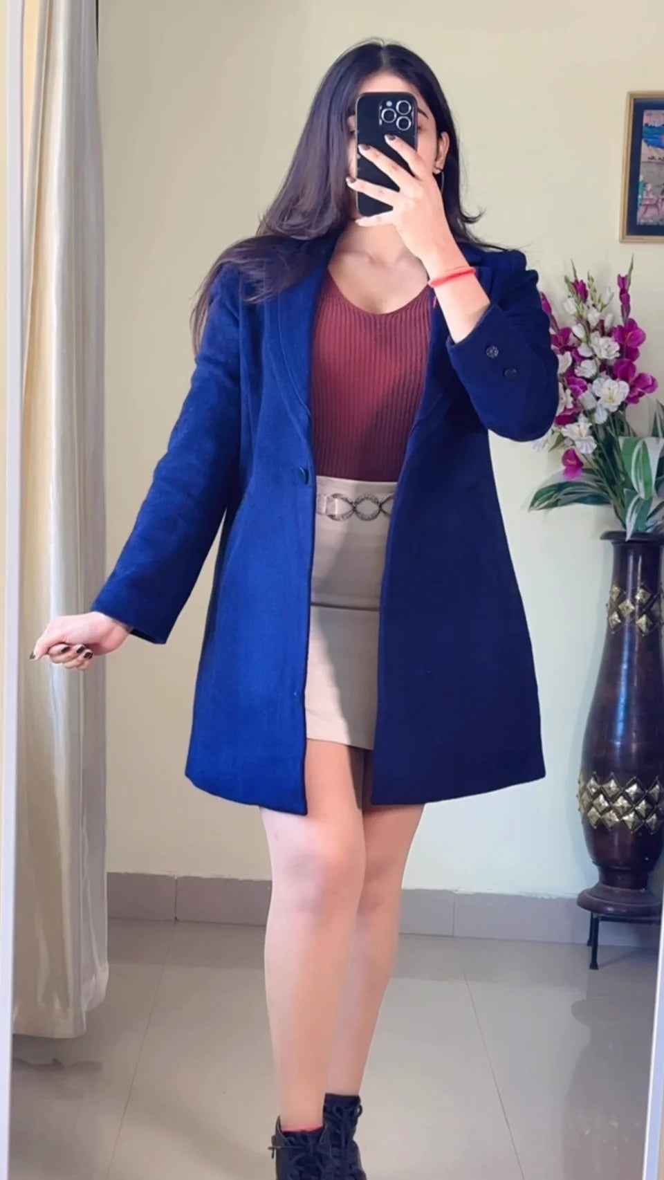 (Size-S to M) Blue Winter Coat- Wo175