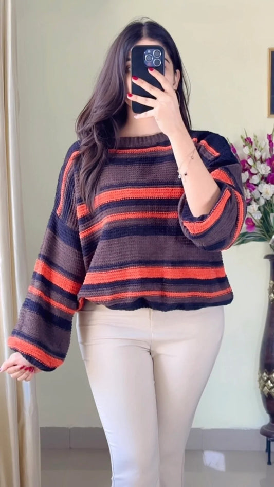 (Free Size Upto 38) Crochet Sweater- (Cb29)