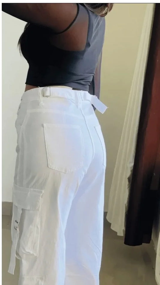 White Cargo Pant- Go2
