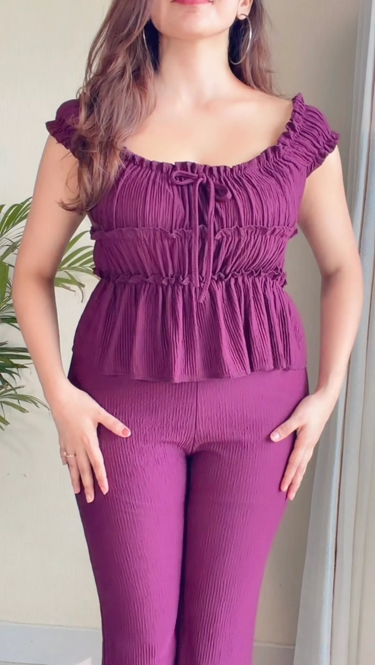 Ruched Peplum Co-ord Set