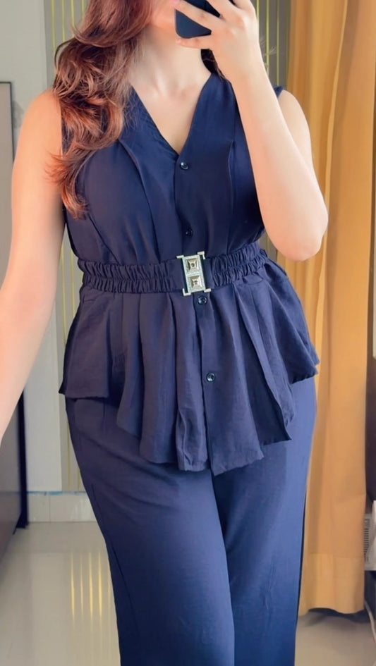 Premium linen Airport look Co-ord set