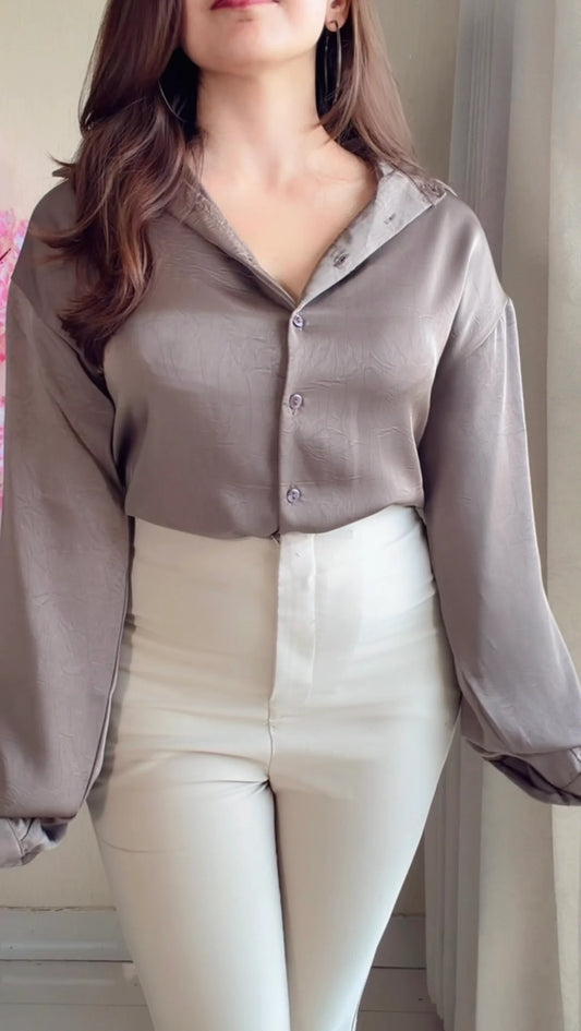 Taupe brown Luxe Sheen Shirt