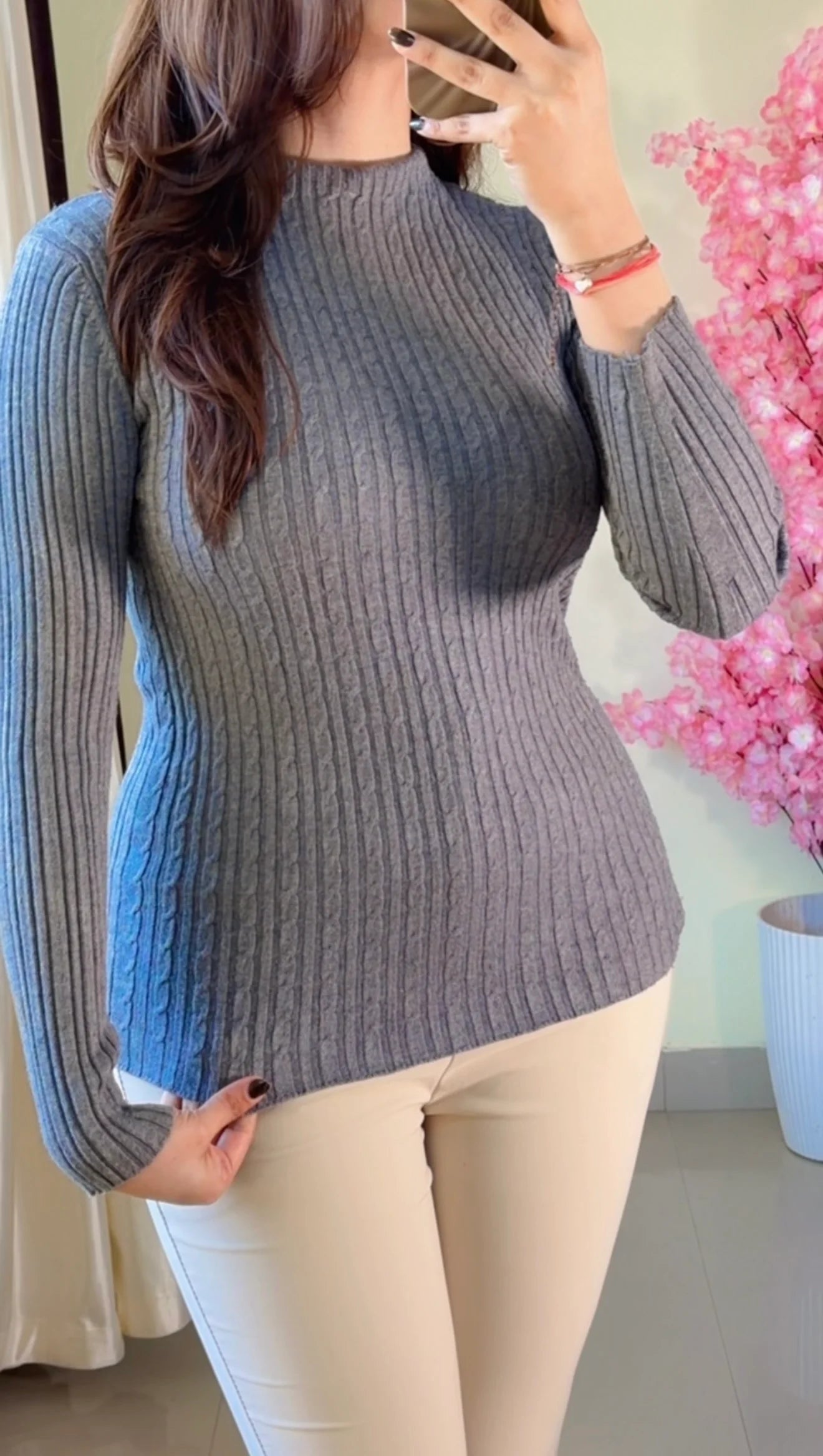 (Size-Free Size) Ribbed Top- R444