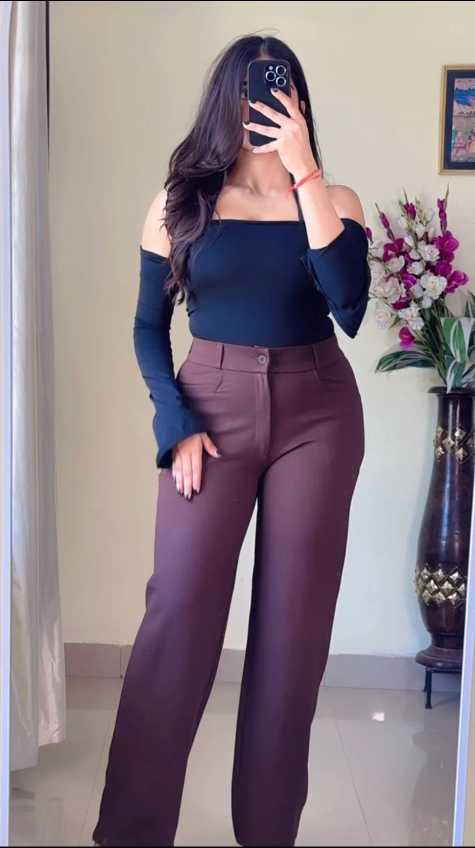 Brown Straight Fit Trouser- PO7