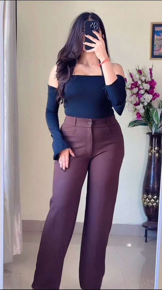 Brown Straight Fit Trouser- PO7