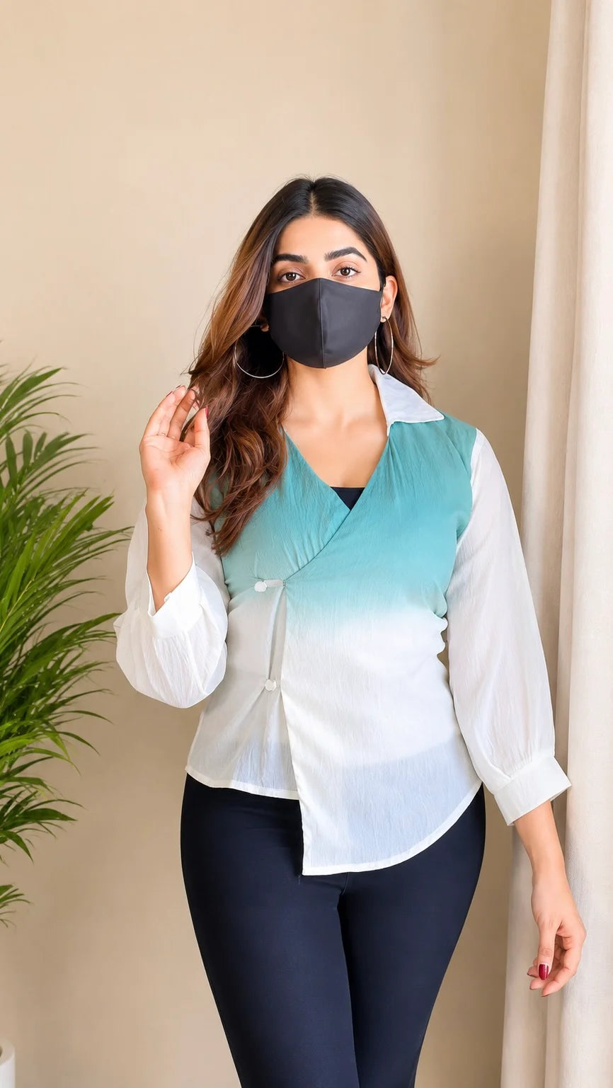 Pretty Ombre Wrap Shirt