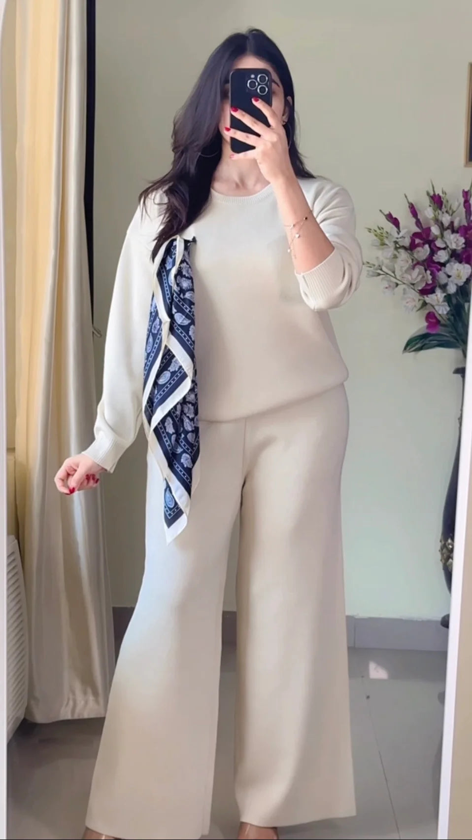 2-Set Winter Co-ord Set with scarf