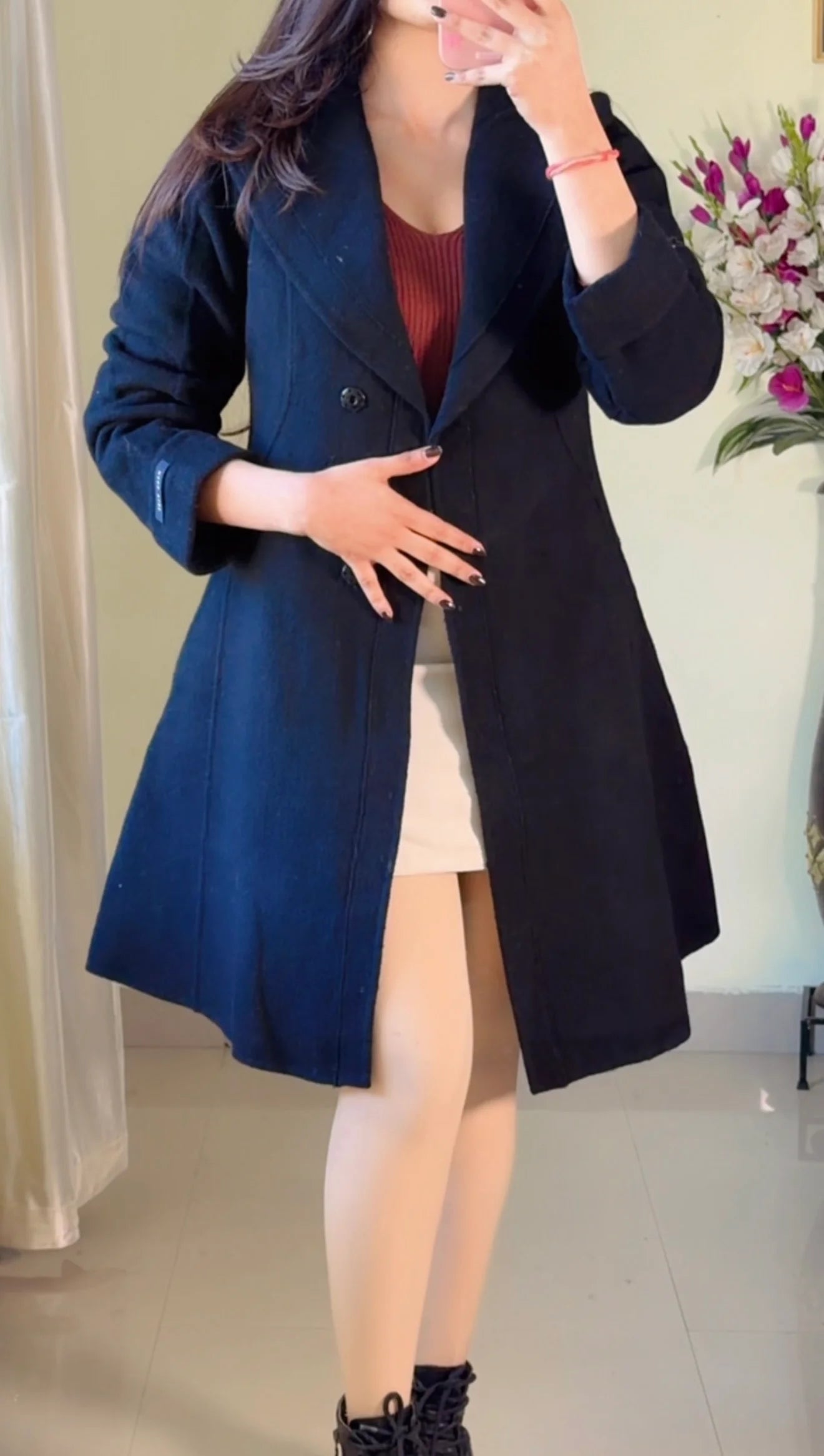 (Size- S to M) Premium Black Winter Coat- WO261