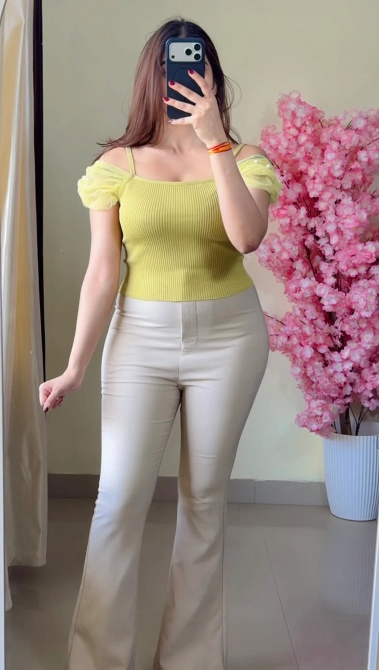 Ruffle Neck Peplum Top