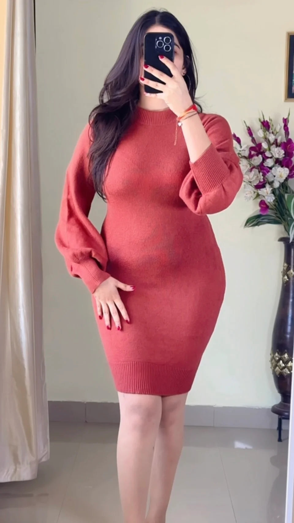 (Size- S to M) Classy Ribbed Dress- DO04