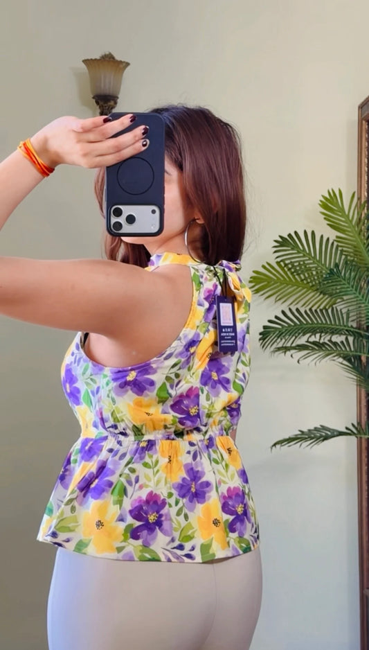 Pretty floral Halter Neck Top