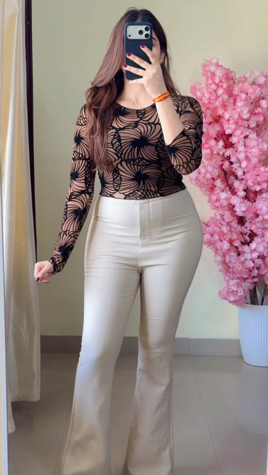 Sheer Swirl Mesh Top