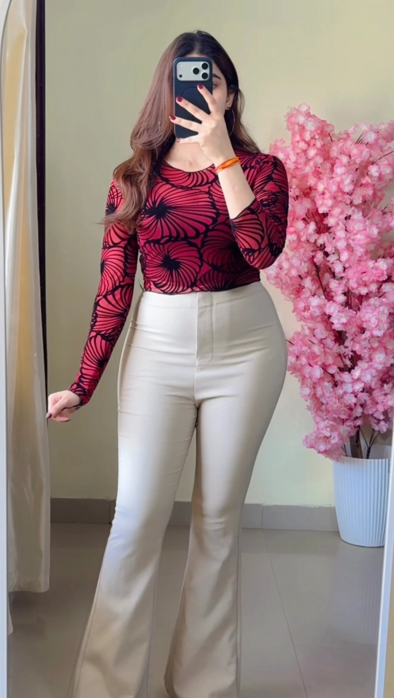 Sheer Swirl Mesh Top