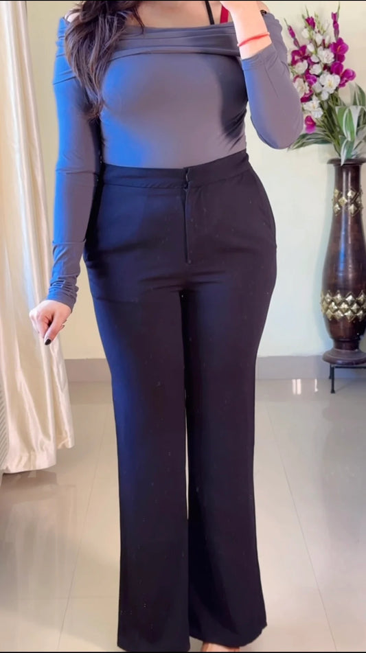 Black Bootcut Trouser- P010