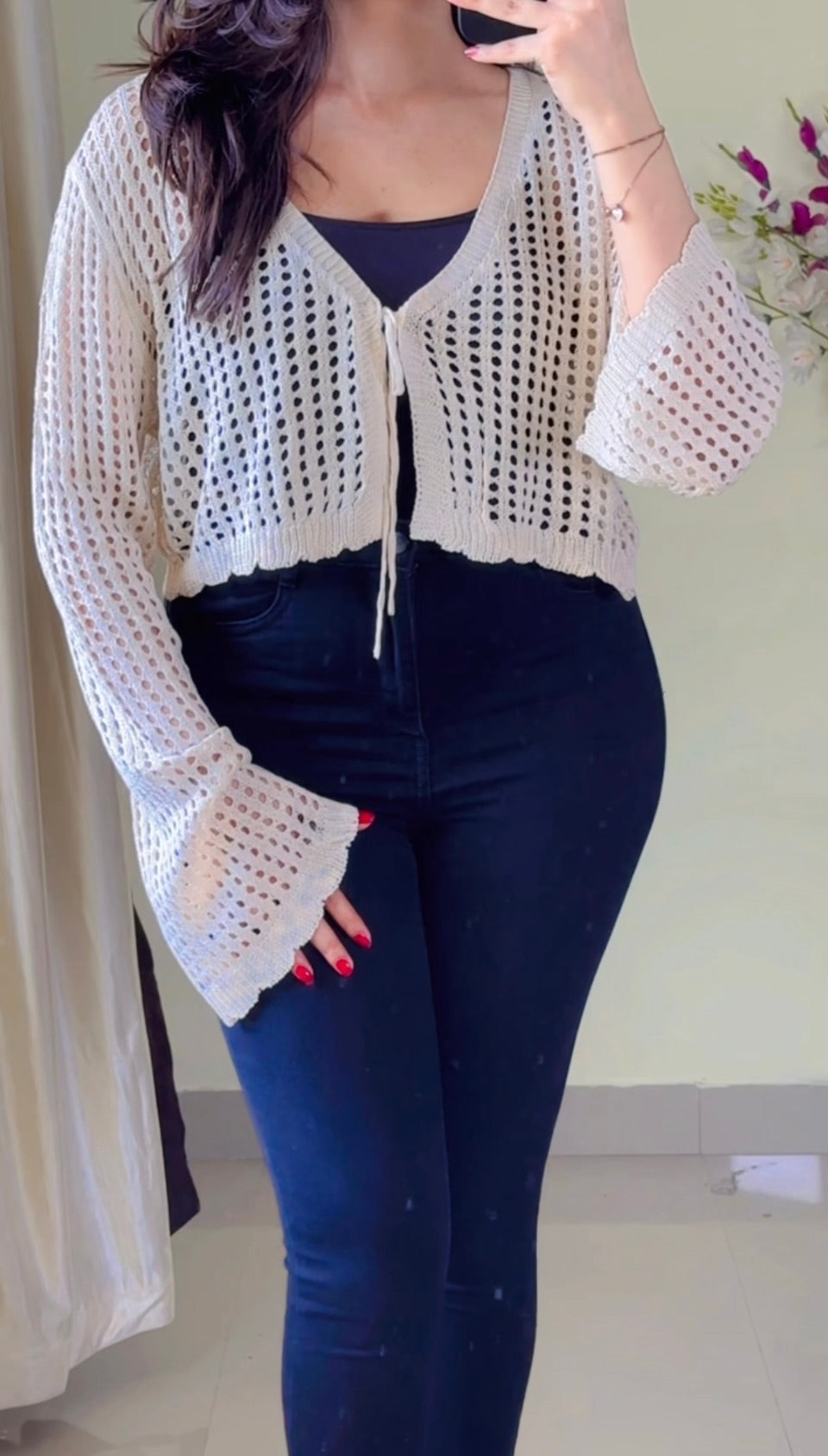 (Free Size 32-38) Crochet Top- (Cb60)