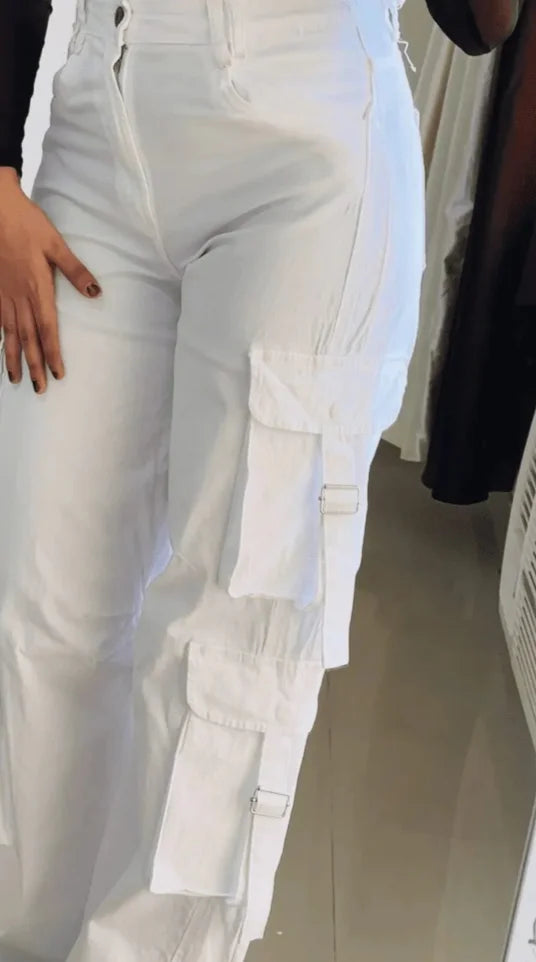 White Cargo Pant- Go2