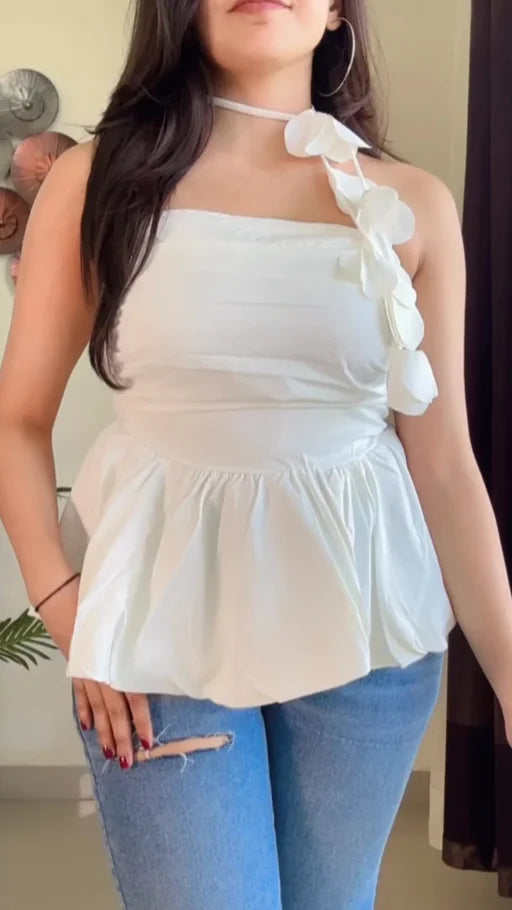 Pretty Floral Ruched Top T875