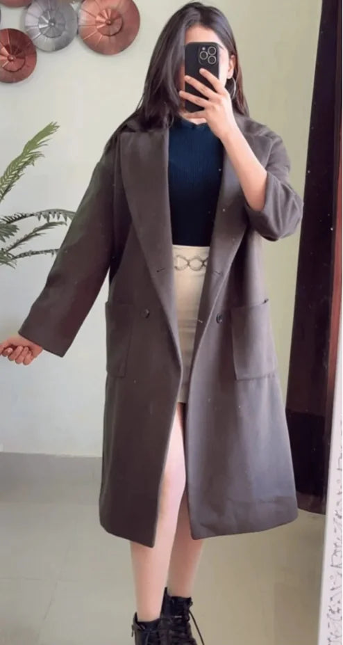 (L To XL) Winter Olive Green Coat W190