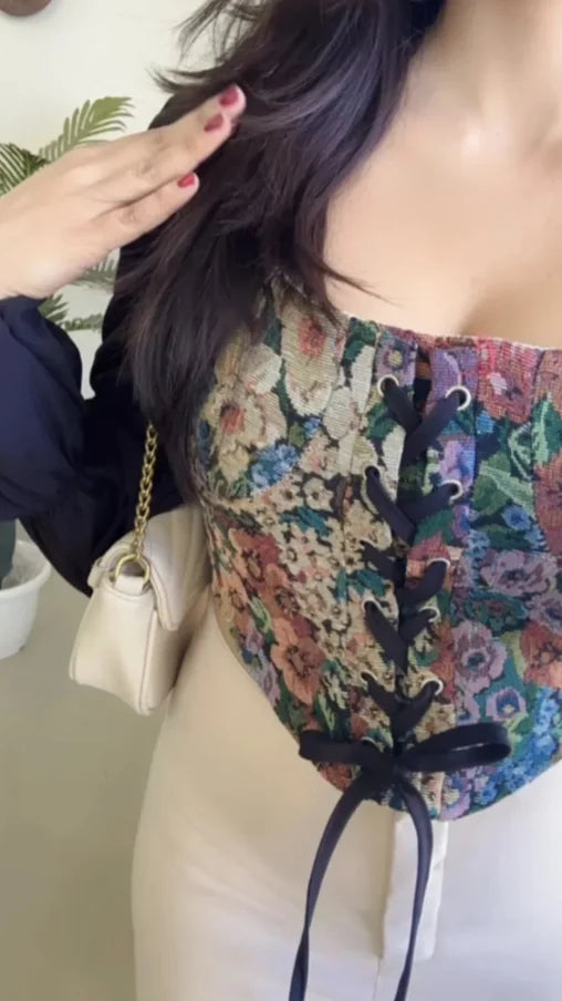 Pretty Black Barbie Corset Top- (Smocked Back) T506