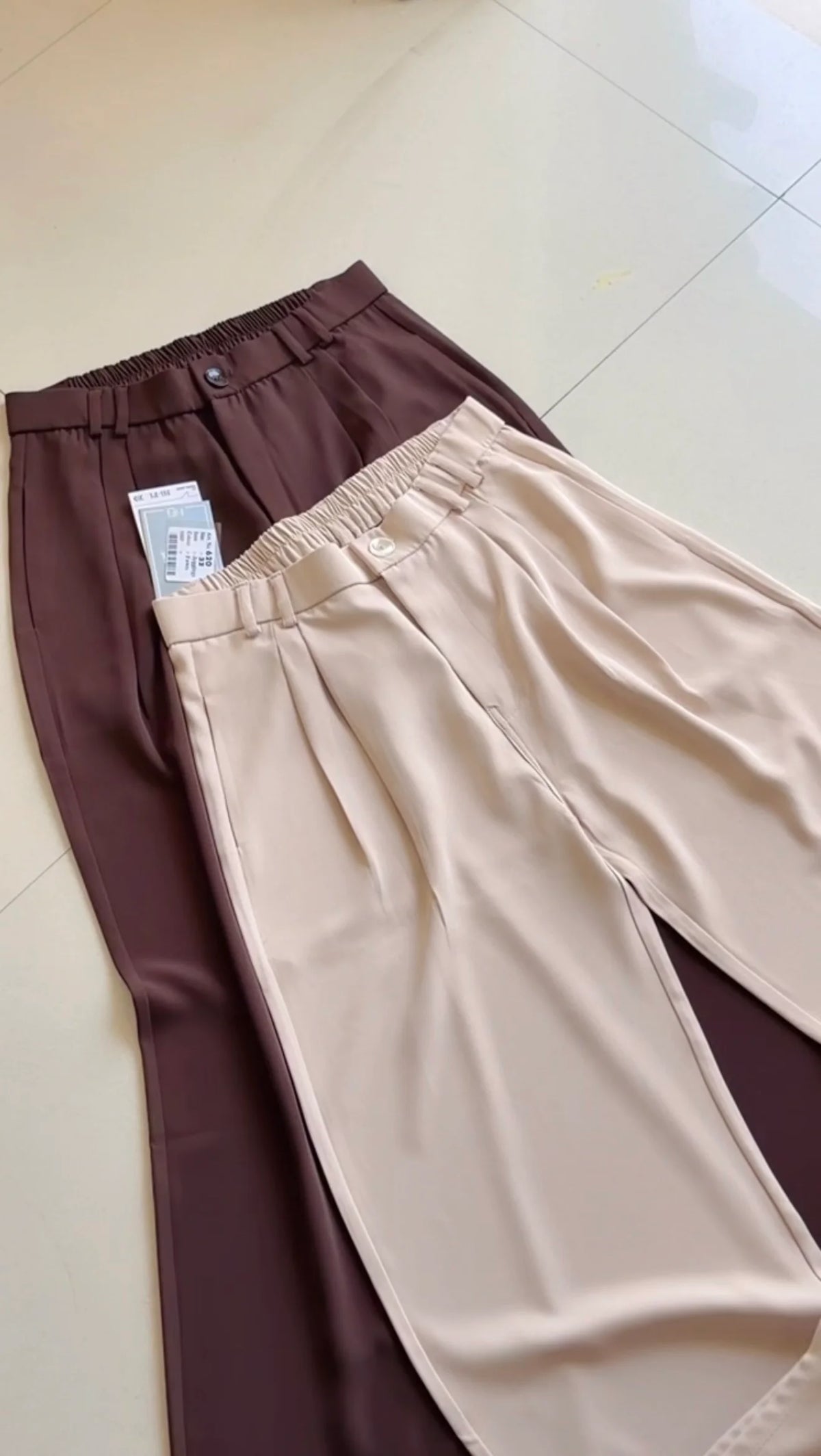 Beige Butter Soft Tailored Trouser