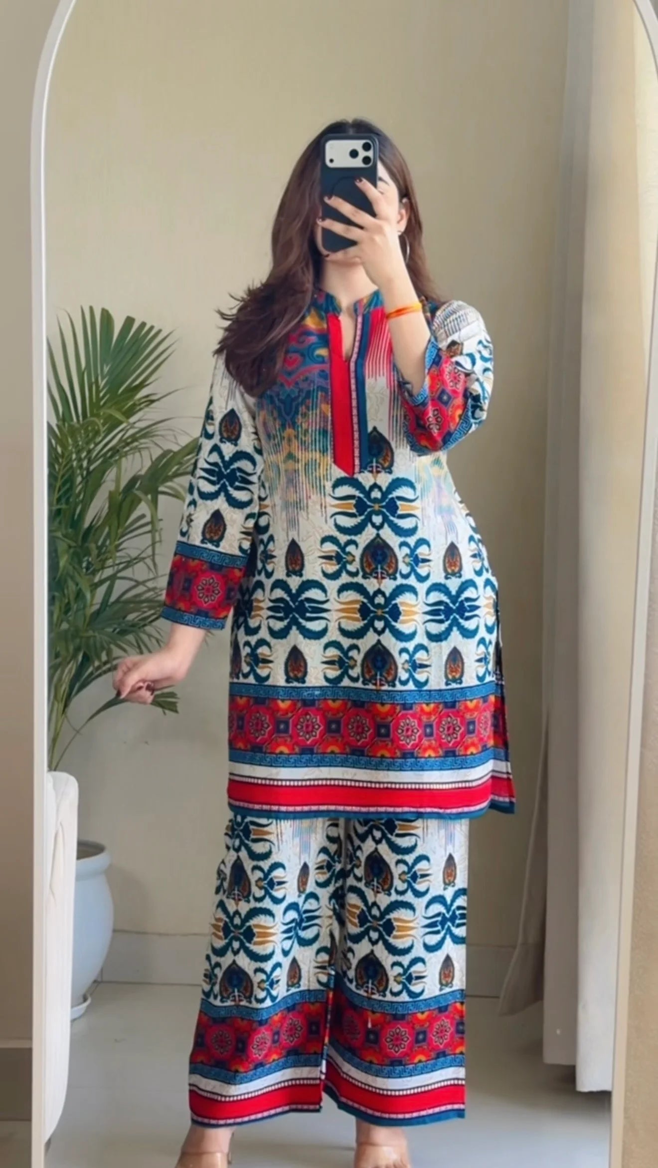 Ethnic Printed Kurta Palazzo Co-Ord Set