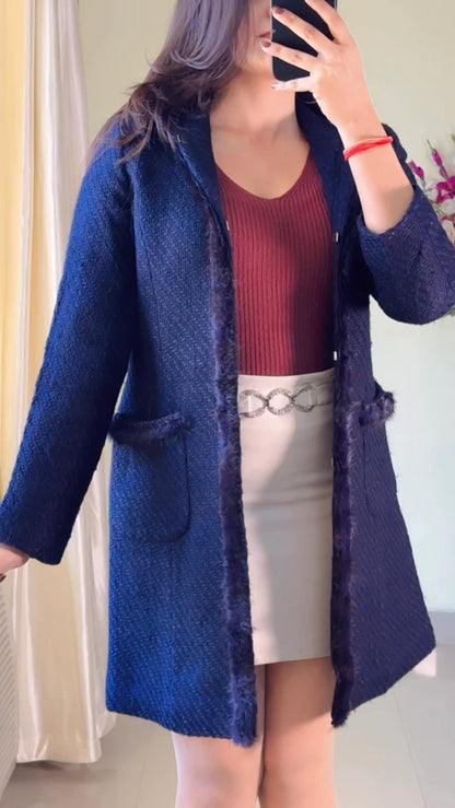 (Size-XS to S) Blue Winter Coat- Wo174