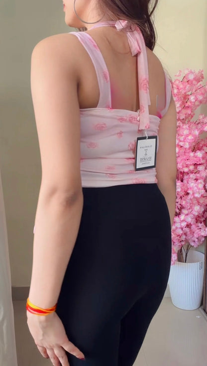 Blush Rose Tie-Shoulder Draped Top 🌸