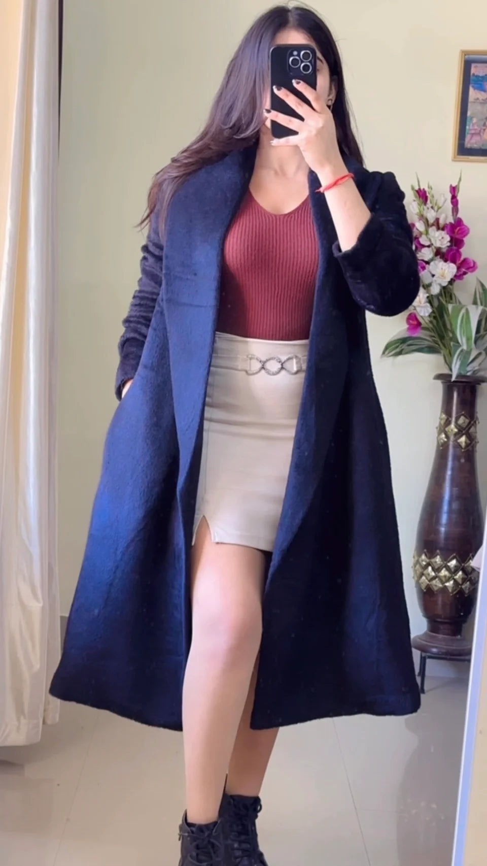 (Size-L) Black Winter Coat- WO168